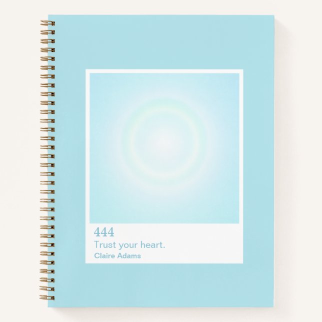 Cyan Blue Aura Swatch Angel Number Notebook (Front)