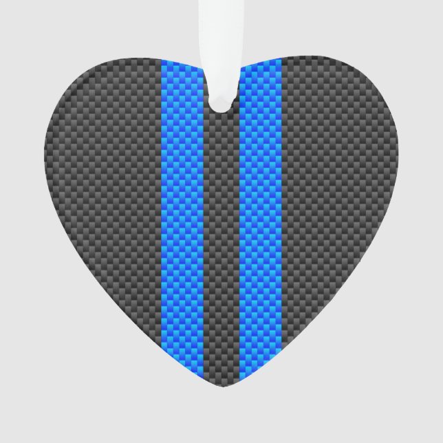 Cyan Blue Carbon Fiber Style Racing Stripes (devant)