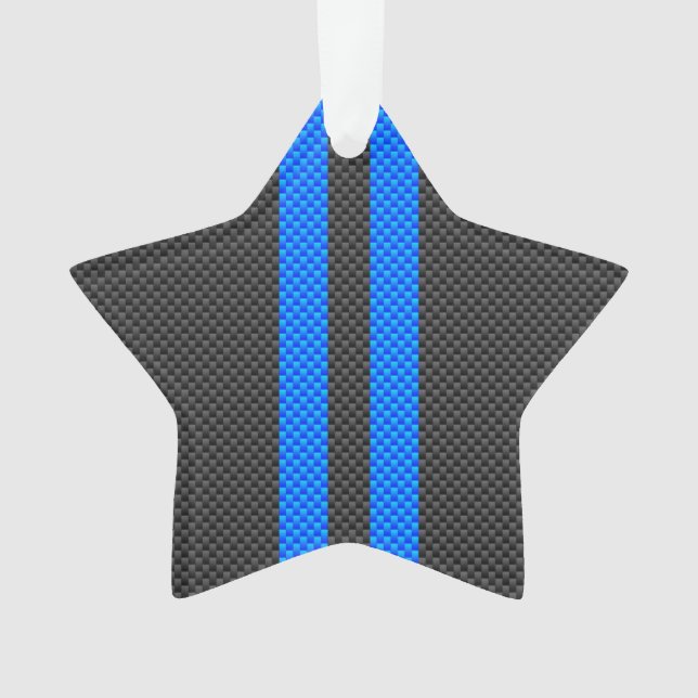 Cyan Blue Carbon Fiber Style Racing Stripes (devant)