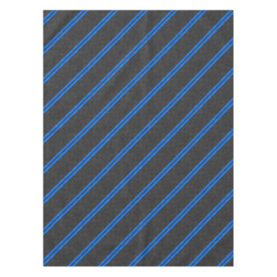 Cyan Blue Carbon Fibre Style Racing Stripes Tablecloth