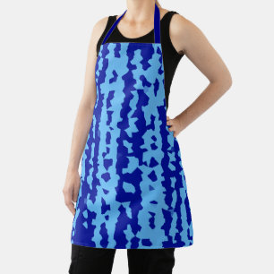 Cyan Blue Irregular Abstract Design Apron