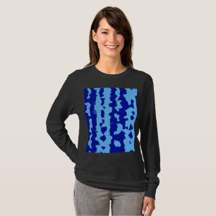 Cyan Blue Irregular Abstract Design T-Shirt