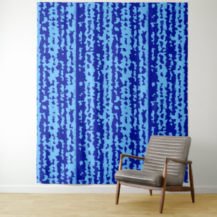 Cyan Blue Irregular Abstract Design Tapestry