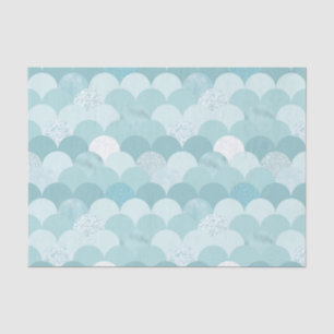 Cyan blue mermaid scales tissue paper