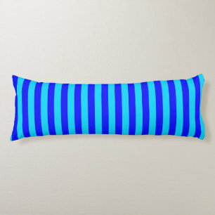 Cyan Blue Stripes Design Body Pillow