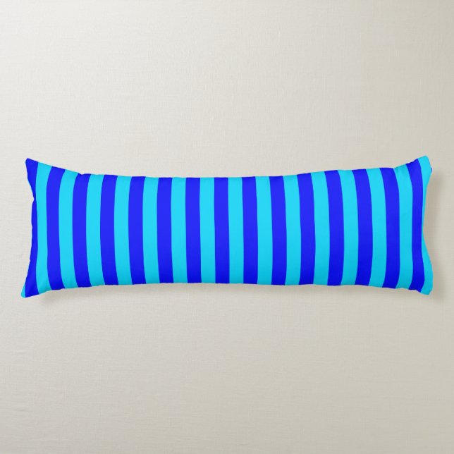 Cyan Blue Stripes Design  Body Pillow (Front)