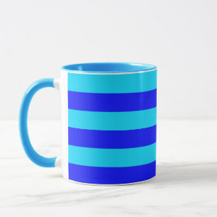 Cyan Blue Stripes Design Mug