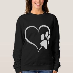 Cyan Blue Violet teal Dog Paw Print heart For Dogs Sweatshirt