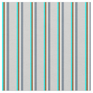 Cyan, Brown, Mint Cream, Slate Grey & Light Grey Fabric