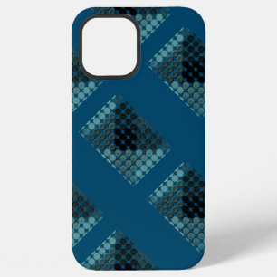 Cyan buttons over blue, forming geometric shapes  iPhone 12 pro max case