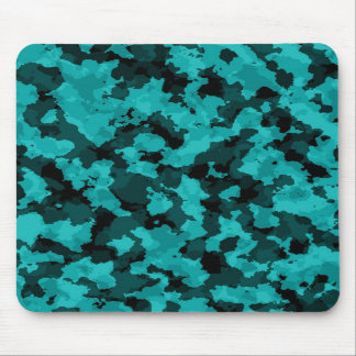 Cyan Camouflage Mouse Pad