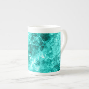 Cyan Crumpled Texture Bone China Mug