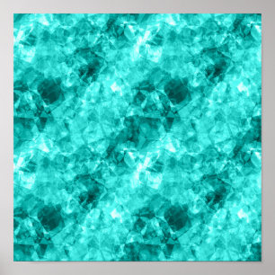 Cyan Crumpled Texture Poster