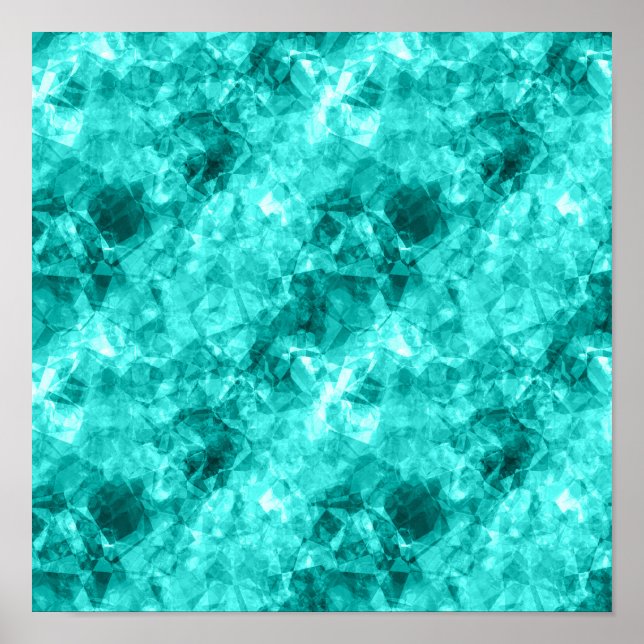 Cyan Crumpled Texture Poster (Front)
