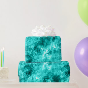 Cyan Crumpled Texture Wrapping Paper