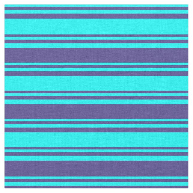 Cyan & Dark Slate Blue Coloured Pattern Fabric (Close Up)