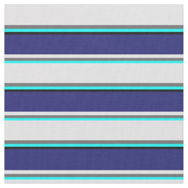 Cyan, Dim Grey, Lavender, Midnight Blue & Black Fabric (Close Up)