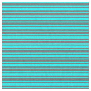 Cyan & Dim Grey Striped Pattern Fabric