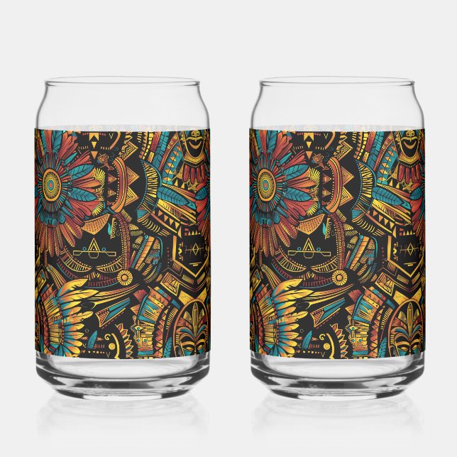 Cyan Ethereal "Aztec Dream" 16oz Tumblers en verre (Recto)