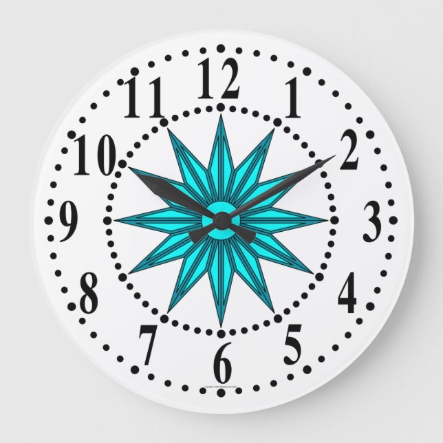 Cyan Guiding Star Wall Clock (Front)