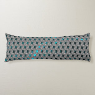 Cyan image under grey plates, rectangle shapes body pillow