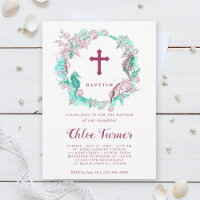 Cyan & Lavender Under the Sea Wreath Baptism