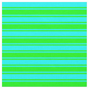 Cyan & Lime Coloured Lines Pattern Fabric