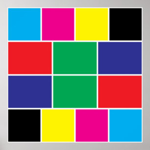 Cyan, magenta yellow, black, red, green, blue poster