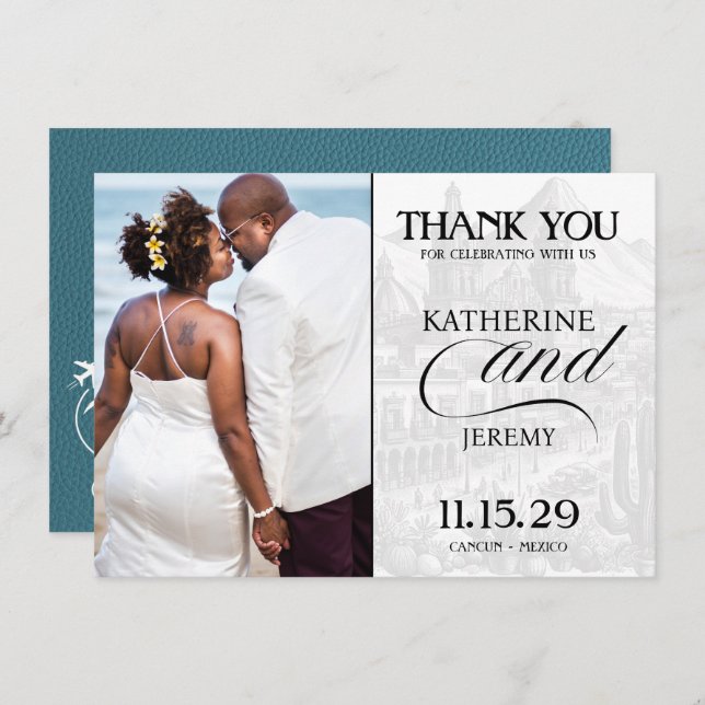 Cyan Mexico Passport Thank You Card (Front/Back)