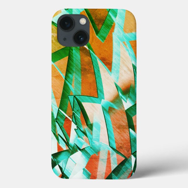 Cyan or blue streaks over rustic reddish orange Case-Mate iPhone case (Back)