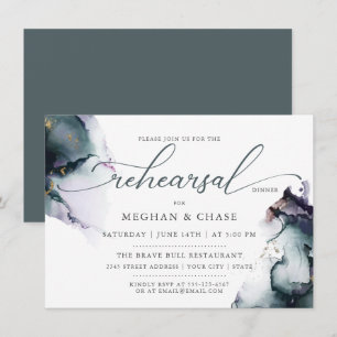 Cyan Purple Fantasy Ocean Amethyst Gem Geode Invitation