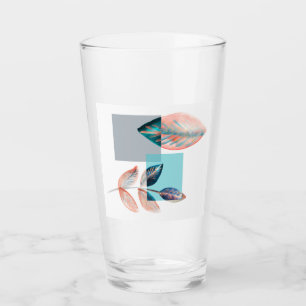 Cyan Red Leaf Glass