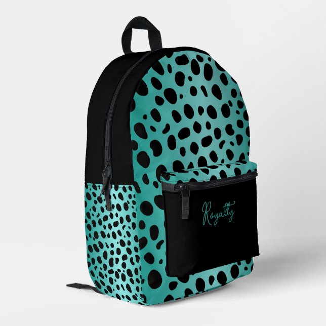 Cyan Safari Print Printed Backpack (Back Corner Left)