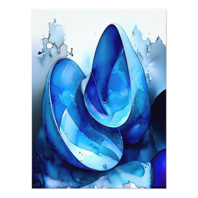 Cyan Seashell Whirl   Photo Print (Front)