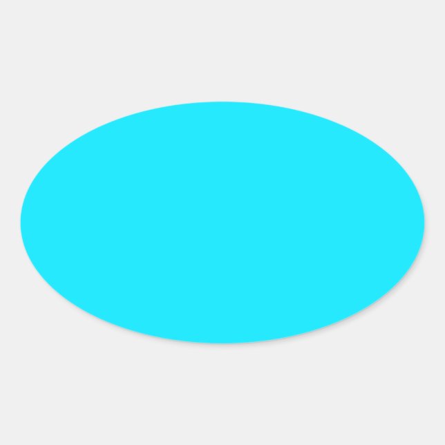 Cyan Sky Blue Colour Customize This Oval Sticker (Front)