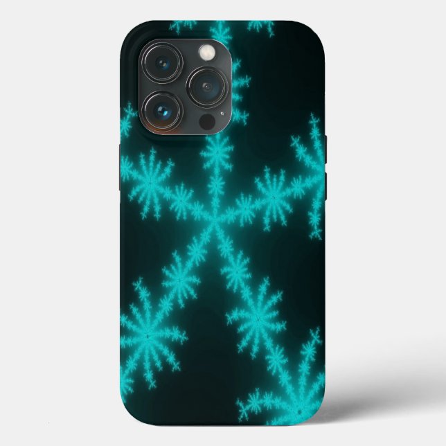 Cyan Snowflake Fractal  Case-Mate iPhone Case (Back)