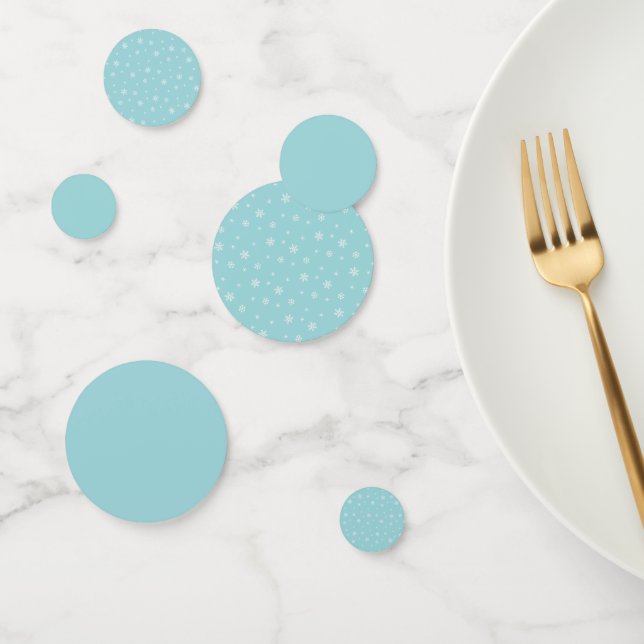 Cyan Snowflake Pattern Holiday Confetti (Group)