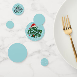 Cyan Snowflake Pattern Holiday Confetti