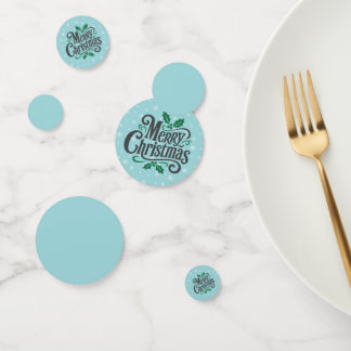 Cyan Snowflake Pattern Holiday Confetti