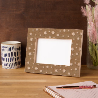 Cyan Snowflake Pattern Holiday Etched Frames
