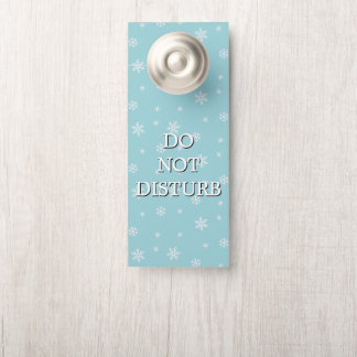 Cyan Snowflake Pattern Holiday Personalized Door Hanger