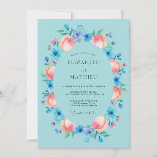 Cyan Spirited Spring Wedding Invitation