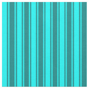 Cyan & Teal Coloured Lined Pattern Fabric
