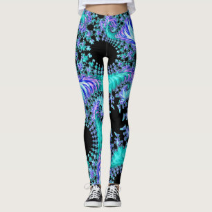 Cyan Tentacle Fractal Leggings
