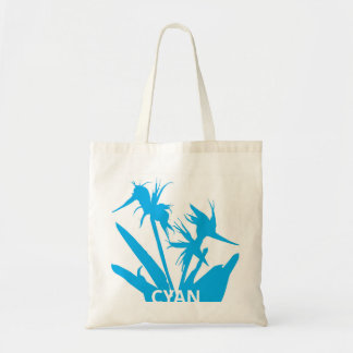 CYAN - Tote bag with Flower of paradise in calypso