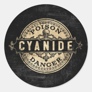 Cyanide Vintage style Étiquette de poison