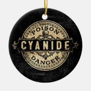 Cyanide Vintage Style Poison Label Ceramic Ornament