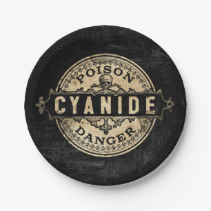 Cyanide Vintage Style Poison Label Paper Plate