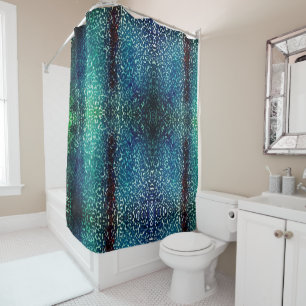 Cyanish blue mosaic style on grainy hammered glass