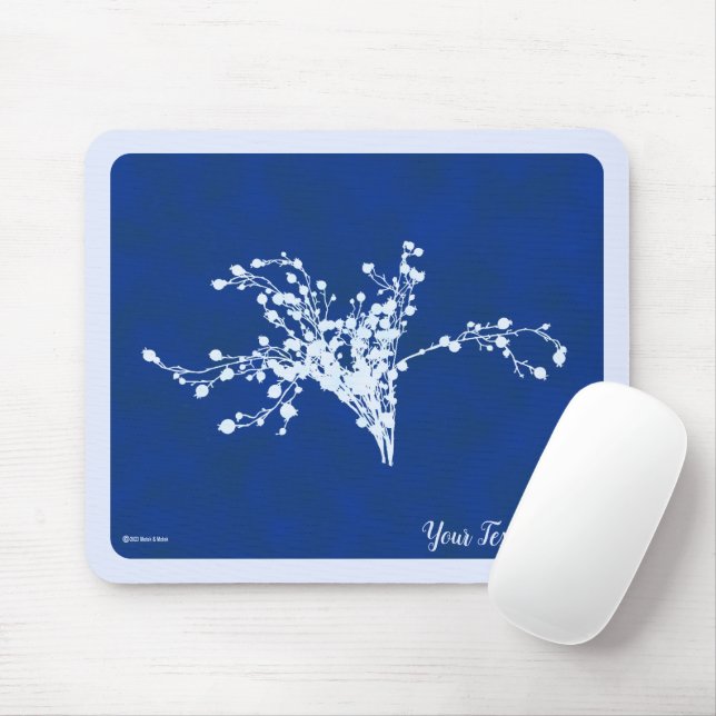 Cyano Print Berries Mouse Pad (With Mouse)